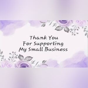 Watercolor Purple Floral Thank You Business Cards 50 Count